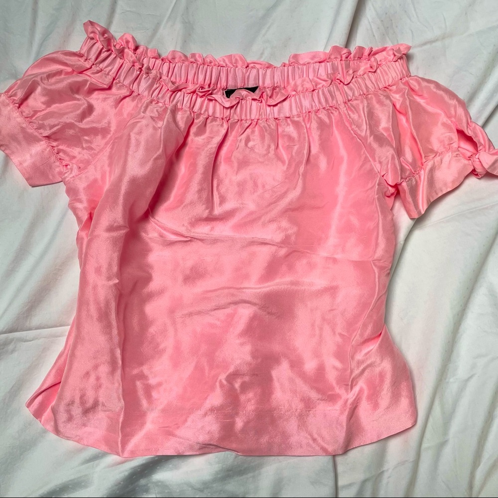 100% silk off the shoulder j crew top.